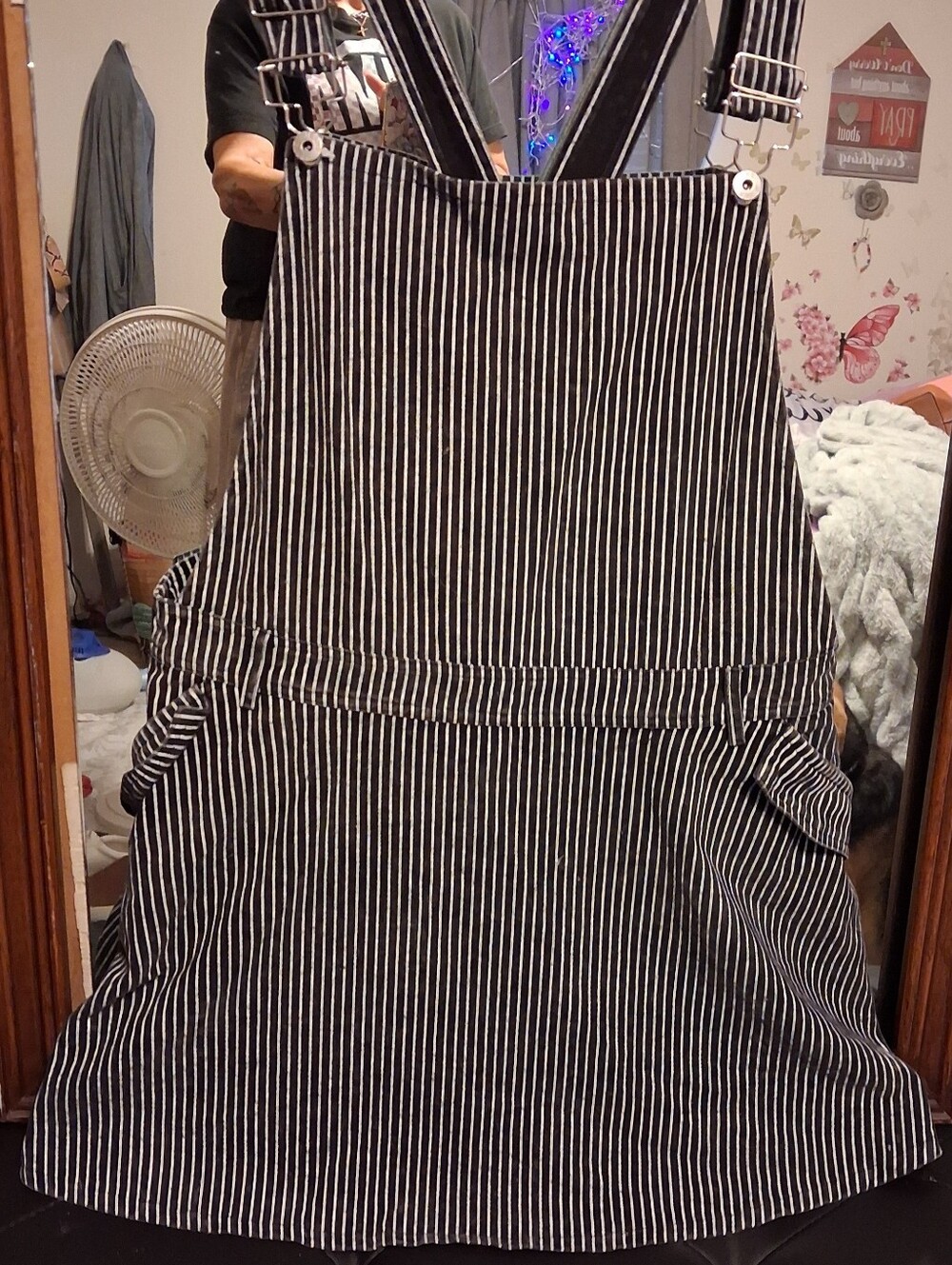 White Birch Stripped Navy And White Overall Dress (With Shorts)